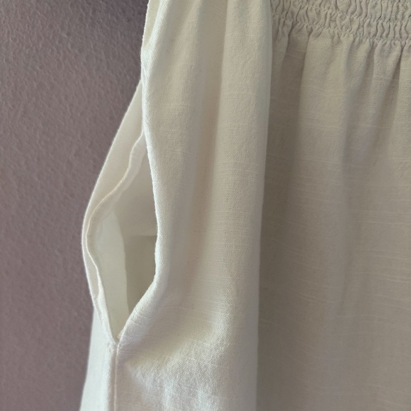 Faherty Organic Cotton Shift Ramona Dress In Egret Size Medium European Summer - Picture 3 of 6